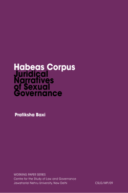 Habeas Corpus Juridical Narratives of Sexual Governance