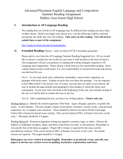 Advanced Placement English Language