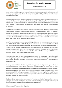 Education: Do we give a damn?