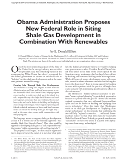 Obama Administration Proposes New Federal Role in Siting Shale