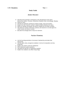 Review: Unit 3 Atomic Theory/ Nuclear Chemistry