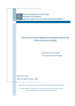 POLICY RATE PASS-THROUGH: EVIDENCE FROM THE COSTA