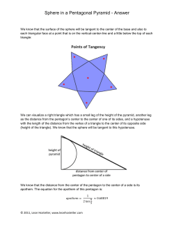 Sphere in a Pentagonal Pyramid - Answer