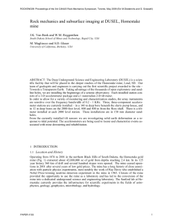 Rock mechanics and subsurface imaging at DUSEL, Homestake mine