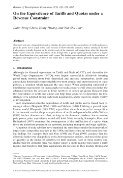 On the Equivalence of Tariffs and Quotas under a Revenue Constraint