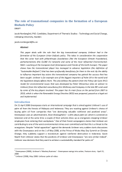 The role of transnational companies in the formation of a European