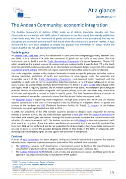 The Andean Community: economic integration