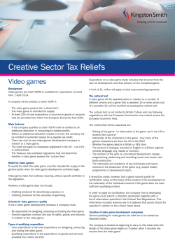 Creative Sector Tax Reliefs