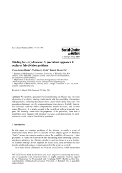 Bidding for envy-freeness: A procedural approach to n