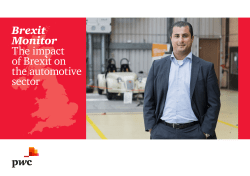Brexit Monitor The impact of Brexit on the automotive sector
