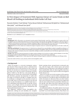 In Vitro Impact of Treatment With Aqueous Extract of Cassia Fistula