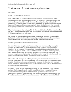 Torture and American exceptionalism - Political Science