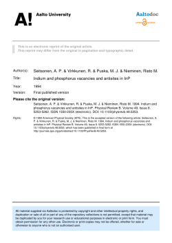 Indium and phosphorus vacancies and antisites in InP