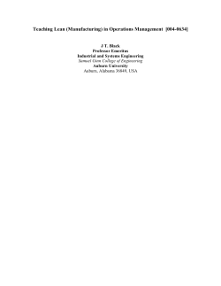 Teaching Lean (Manufacturing) in Operations Management [004