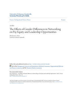 The Effects of Gender Differences in Networking on Pay Equity and