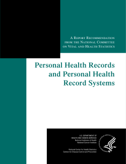 Personal Health Records and Personal Health Record