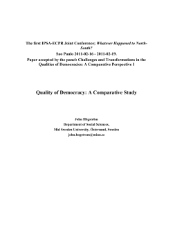Quality of Democracy: A Comparative Study