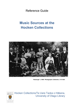 Music Sources at the Hocken Collections