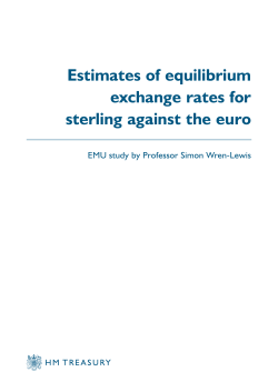 Estimates of equilibrium exchange rates for sterling against the euro