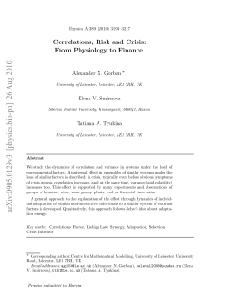 Correlations, Risk and Crisis: From Physiology to Finance
