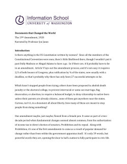 Documents that Changed the World The 19th Amendment, 1920