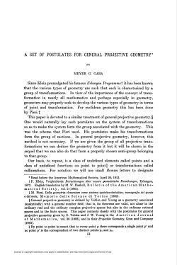 a set of postulates for general projective geometry
