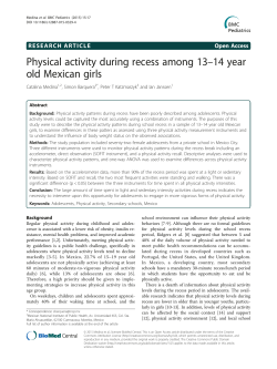 Physical activity during recess among 13-14 year