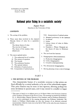 Rational price fixing in a socialistic society 1