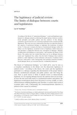 The legitimacy of judicial review: The limits of dialogue between