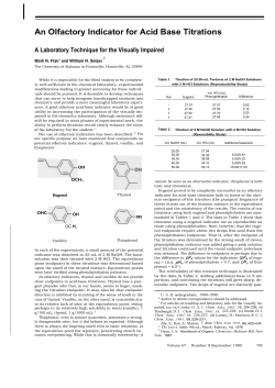 An Olfactory Indicator for Acid Base Titrations