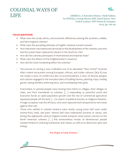 colonial ways of life