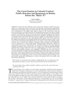 The Great Famine in Colonial Context
