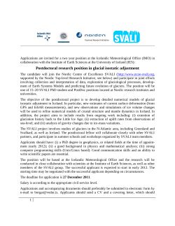 Postdoc in glacial isostatic adjustment