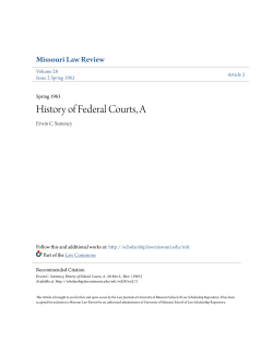 History of Federal Courts, A - University of Missouri School of Law