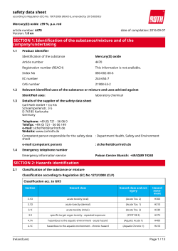 Safety Data Sheet: Mercury(II) oxide