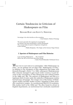 Certain Tendencies in Criticism of Shakespeare on Film