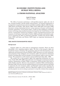 ECONOMIC INSTITUTIONS AND HUMAN WELL