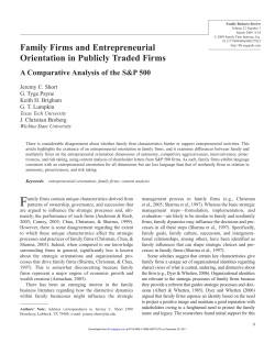 Family Firms and Entrepreneurial Orientation in Publicly Traded Firms