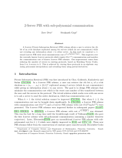 2-Server PIR with sub-polynomial communication