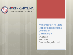 Presentation to Joint Legislative Elections Oversight