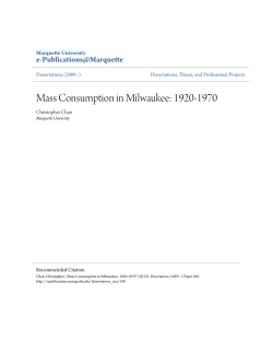 Mass Consumption in Milwaukee: 1920-1970 - e