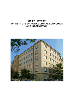 brief history of institute of agricultural economics and