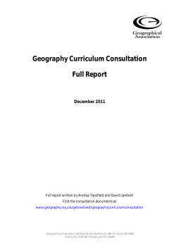 Geography Curriculum Consultation Full Report