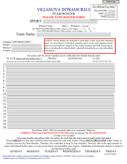 IM Team Roster Registration Form