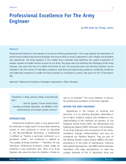 Professional Excellence For The Army Engineer