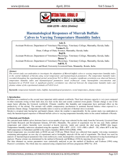 Haematological Responses of Murrah Buffalo Calves to Varying