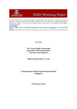 No. 232 The Trans-Pacific Partnership Agreement (TPP