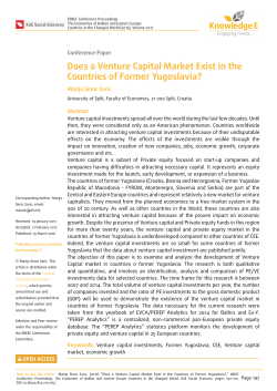 Does a Venture Capital Market Exist in the Countries of Former