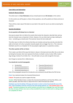 REVISION: OF MICE AND MEN: HIGHER