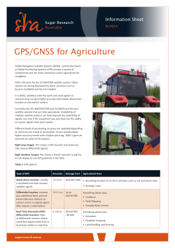 GPS/GNSS for Agriculture - Sugar Research Australia